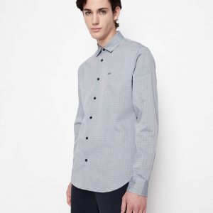 Armani Exchange - Camicia in cotone tinto in filo
