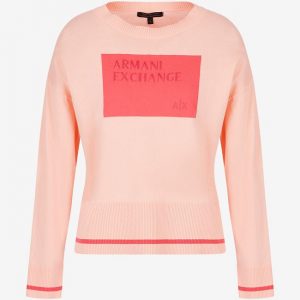 ARMANI EXCHANGE - Maglia Donna Girocollo Logo a Contrasto