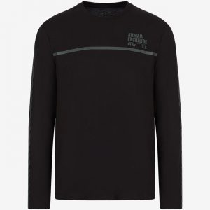 Armani Exchange - T-shirt con logo a maniche lunghe