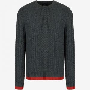 ARMANI EXCHANGE - Maglione in Misto Viscosa Grigio Scuro