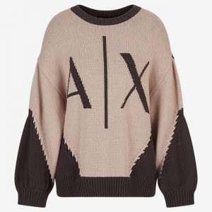 ARMANI EXCHANGE - Maglia Donna Girocollo Fantasia Bicolore