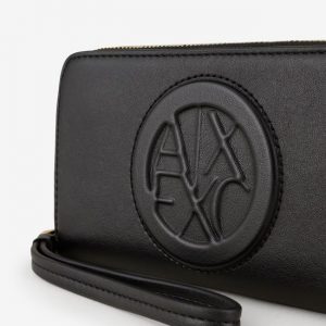 ARMANI EXCHANGE - Portafoglio Donna Brand Logo Circolare Nero