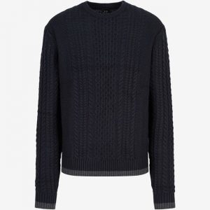 ARMANI EXCHANGE - Maglione in Misto Viscosa Navy Blu