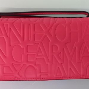 ARMANI EXCHANGE - Portafoglio Donna con Zip e Scritta Logo Impressa All-Over Rosa