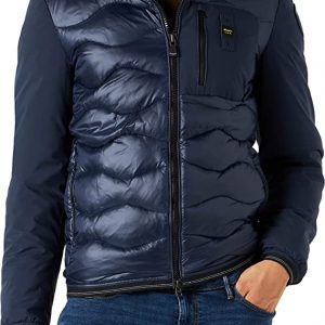 BLAUER - Piumino Uomo Nylon e Neoprene con Taschino Nixon Blue