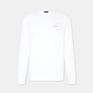 ARMANI EXCHANGE - Felpa Girocollo in Misto Cotone Organico Bianco