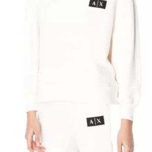 ARMANI EXCHANGE - Felpa Donna Loose Fit Bianco ISO