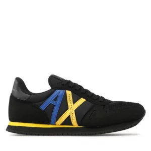 Armani Exchange - Sneaker con inserti in micro-suede, nylon, mesh Nero