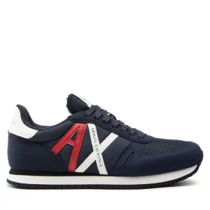 Armani Exchange - Sneaker con inserti in micro-suede, nylon, mesh Blu