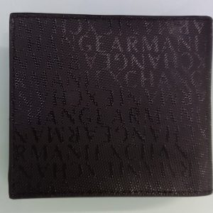 ARMANI EXCHANGE - Portafoglio Uomo con Lettering Logo All-Over Nero