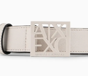 ARMANI EXCHANGE - Cintura con Quadrato con Logo Beige