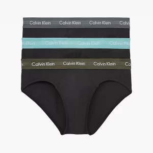 CALVIN KLEIN - Slip in Confezione da 3 - Cotton Stretch Grigio/Celeste/Verde