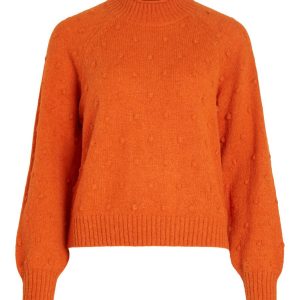 Vila - Pullover a maglia Donna Arancio