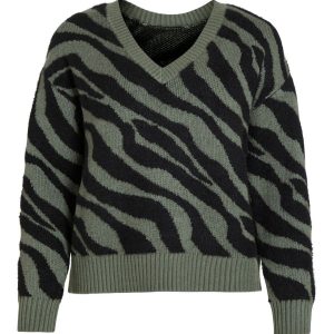 Vila - Pullover collo V Verde