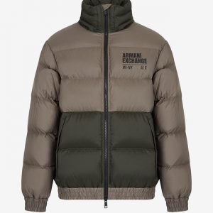 ARMANI EXCHANGE - Puff Jacket Uomo in Nylon Riciclato con Cappuccio