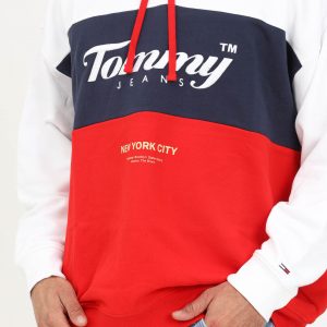 Tommy Hilfiger - FELPA Uomo COLOR BLOCK CON CAPPUCCIO E LOGO