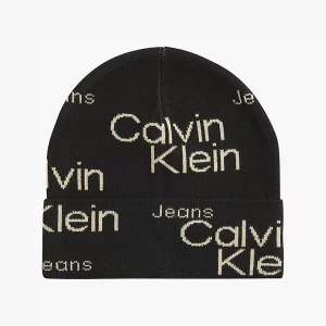 CALVIN KLEIN - Berretto in Cotone Biologico Nero Uomo