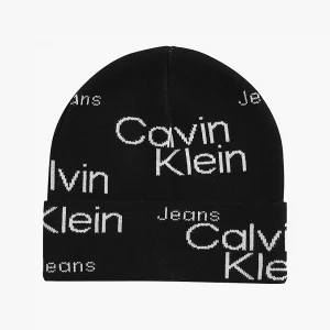 CALVIN KLEIN - Berretto con Logo in Cotone Biologico Donna Nero