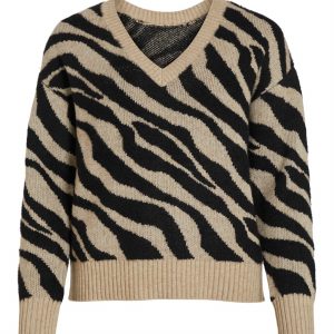 Vila - Pullover collo V Beige