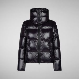 SAVE THE DUCK - Giacca Isla Puffer da Donna con Collo Alto Nero