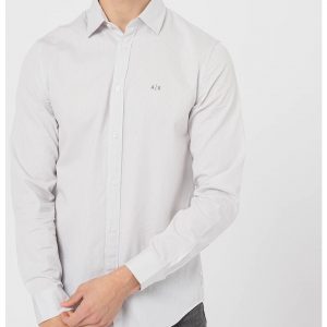 Armani Exchange - Camicia a fantasia a righe e logo Cucito