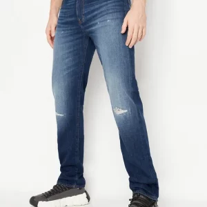 Armani Exchange - Cinque tasche in denim di cotone organico straight