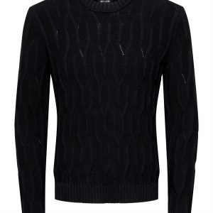 ONLY & SONS - Maglione a Maglia Nero Uomo