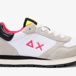SUN 68 - Scarpe Girl's Ally Solid Nylon (Teen) Bianco/Fuxia