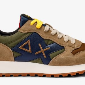 SUN 68 - Scarpe Uomo Jaki Bicolor Militare Scuro/Beige Scuro