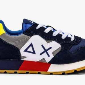 SUN 68 - Scarpe Boy's Jaki Tricolors (Teen) Navy Blue/Grigio Medio