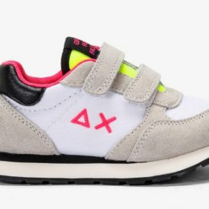 SUN 68 - Scarpe Girl's Ally Solid Nylon (Baby) Bianco/Fuxia