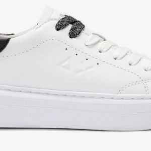SUN 68 - Scarpe Donna Grace Leather Bianco/Argento