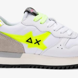 SUN 68 - Scarpe Donna Stargirl Transparent Patch Bianco/Giallo Fluo