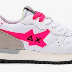 SUN 68 - Scarpe Donna Stargirl Transparent Patch Bianco/Fuxia Fluo