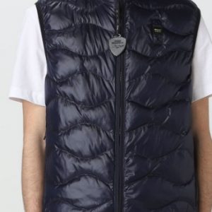 BLAUER - Gilet Imbottito a Onde Blue