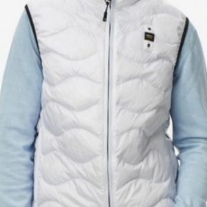 BLAUER - Gilet Imbottito a Onde Bianco