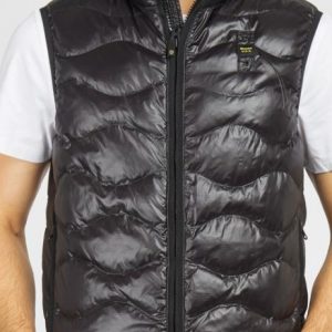 BLAUER - Gilet Imbottito a Onde Nero