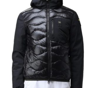 BLAUER - Piumino Ondina Uomo con Braccia e Cappuccio in Neoprene Nero