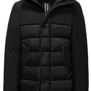 BOMBOOGIE - Parka Bimaterico Imbottito in Piuma Nero