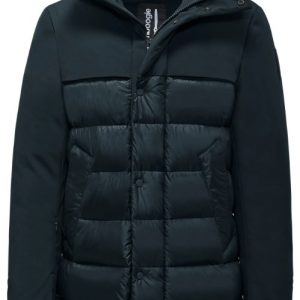 BOMBOOGIE - Parka Bimaterico Imbottito in Piuma Blue