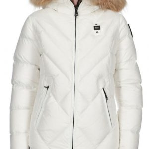 BLAUER - Piumino con Bordo in Pelliccia Removibile Alicia Bianco