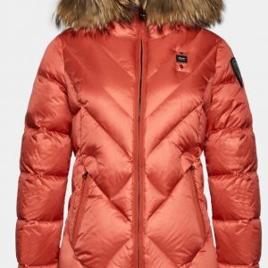 BLAUER - Piumino con Bordo in Pelliccia Removibile Alicia Rosso