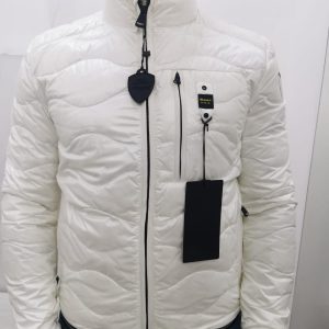 BLAUER - Piumino Corto Nylon Imbottito a Onde Uomo Bianco