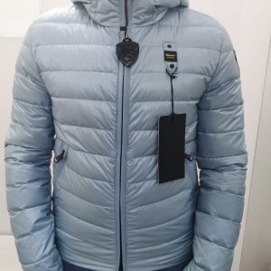 BLAUER - Piumino Corto con Cappuccio Uomo Celeste