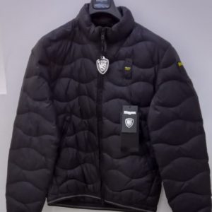 BLAUER - Piumino Corto Imbottito a Onde Uomo Nero