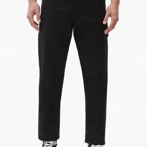 DICKIES - Pantaloni da Carpentiere in Tela di Cotone Nero