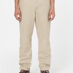 DICKIES - Pantaloni da Carpentiere in Tela di Cotone Sabbia Slavato