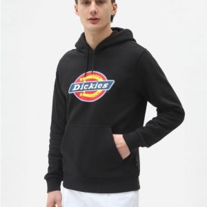 DICKIES - Felpa Uomo con Cappuccio Icon Logo Hoodie Nera