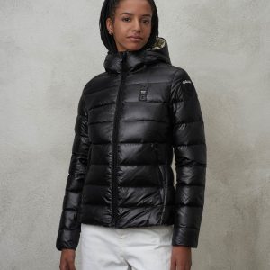 BLAUER - Piumino Donna Sfiancato con Cappuccio Charme Nero