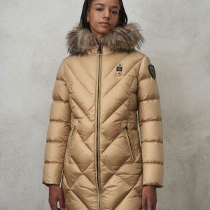BLAUER - Piumino Lungo Sfiancato Althea Biscotto int. Tulipano